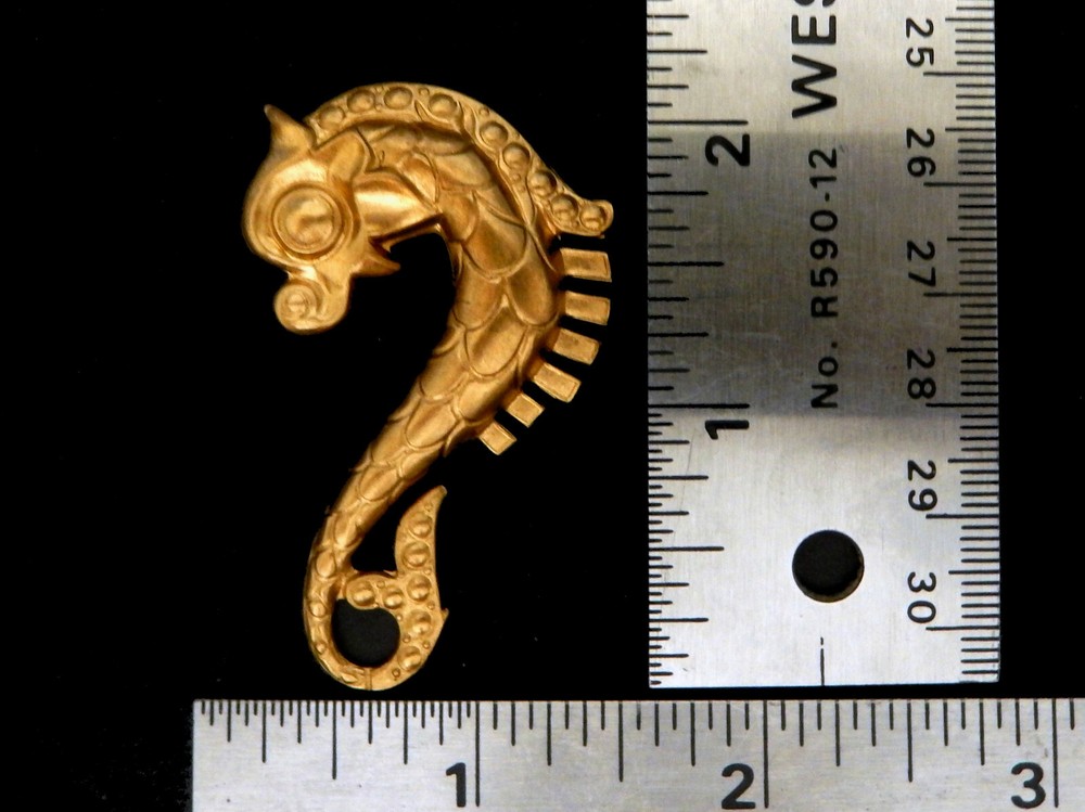 Classical Sea Horse Design /Raw Brass Stamping/ Large