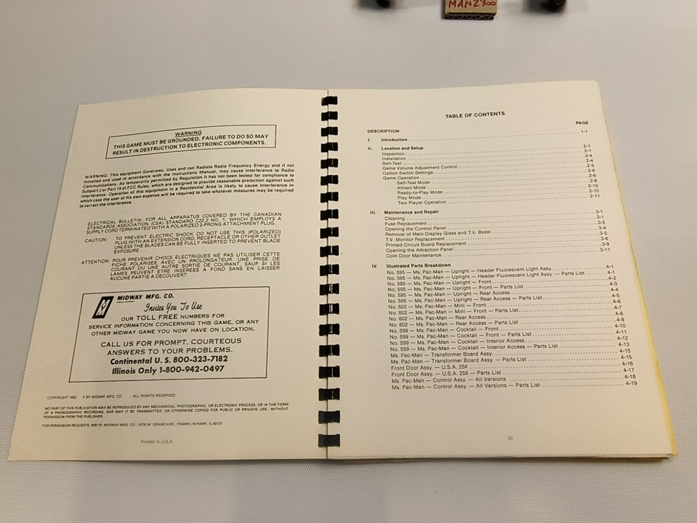 Midway Ms. Pac-Man Pacman Arcade Game Machine Operating Manual Schematics ORIG