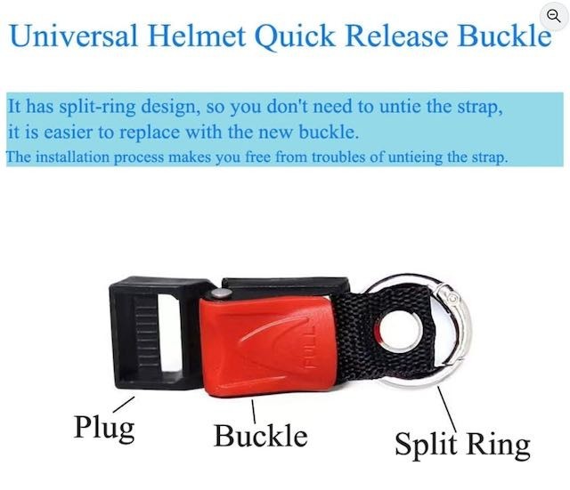 Chinstrap Quick Release Buckle Kit Ratcheted Pull Lock Spring O Rings Carabiner