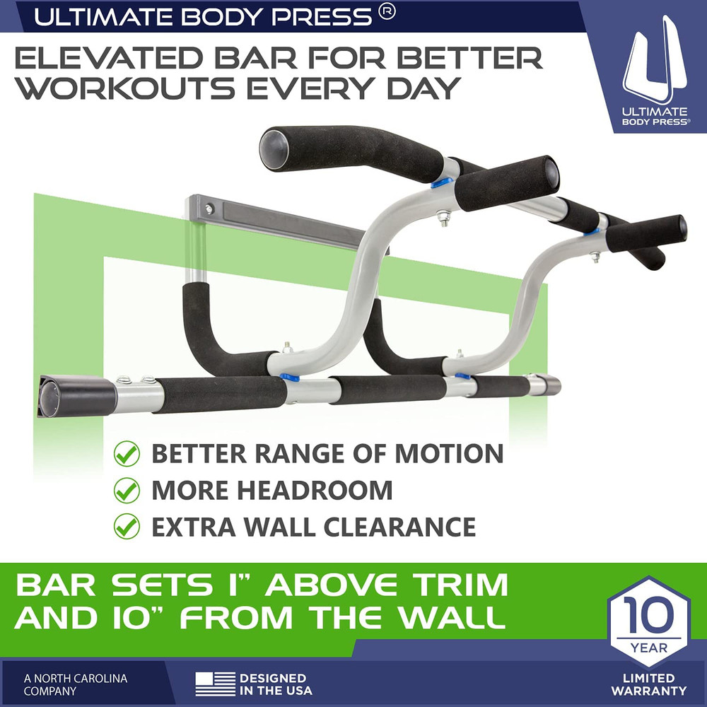 XL Doorway Pull up Bar with Elevated Bar & Adjustable Width