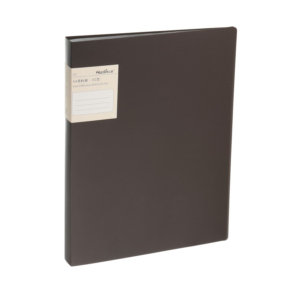 9x12" Binders with Plastic Sleeve, PP 60 Pocket File Protector, Brown
