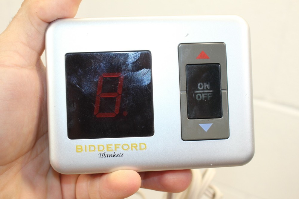 Biddeford TC15B2 Electric Blanket Digital Heat Controller 4 Prong Silver Tested!