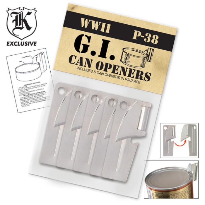 BUD K  P38  GI  TYPE CAN OPENER   ( 5 PACK )