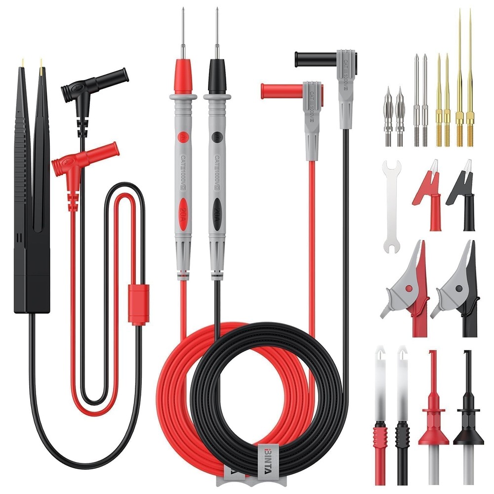 25-Piece Silicone Multimeter Leads Kit CAT Ⅲ 1000V 20A with Replaceable Test ...
