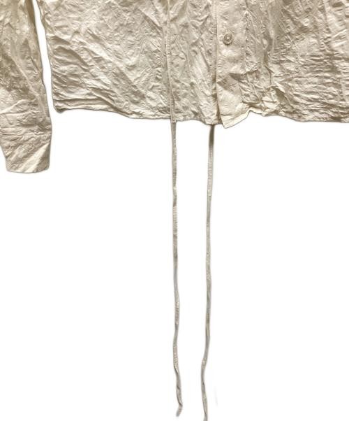 nobuyuki matsui Drawstring wrinkle-processed shirt ivory