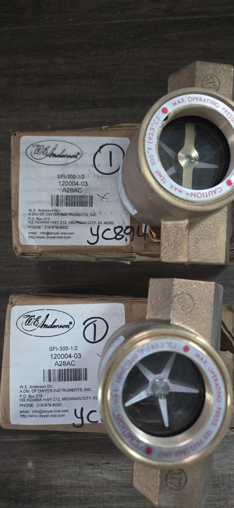 2x  SFI-300-1/2 Sight Flow Indicators