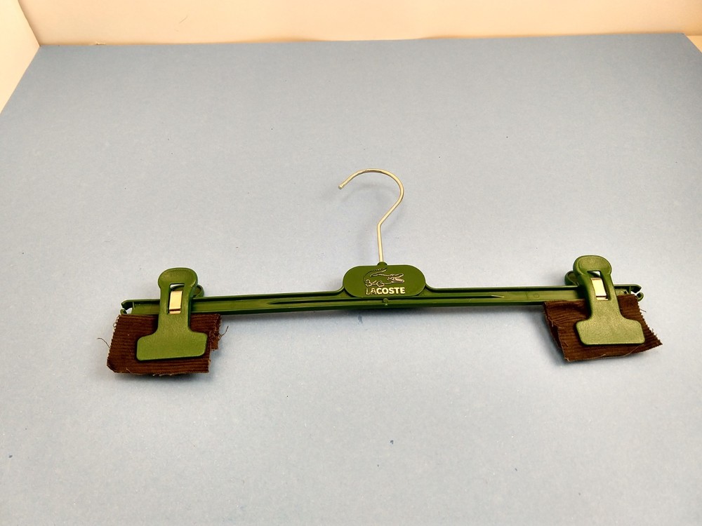 Lacoste Green Plastic Clip Pants Clothes Hanger