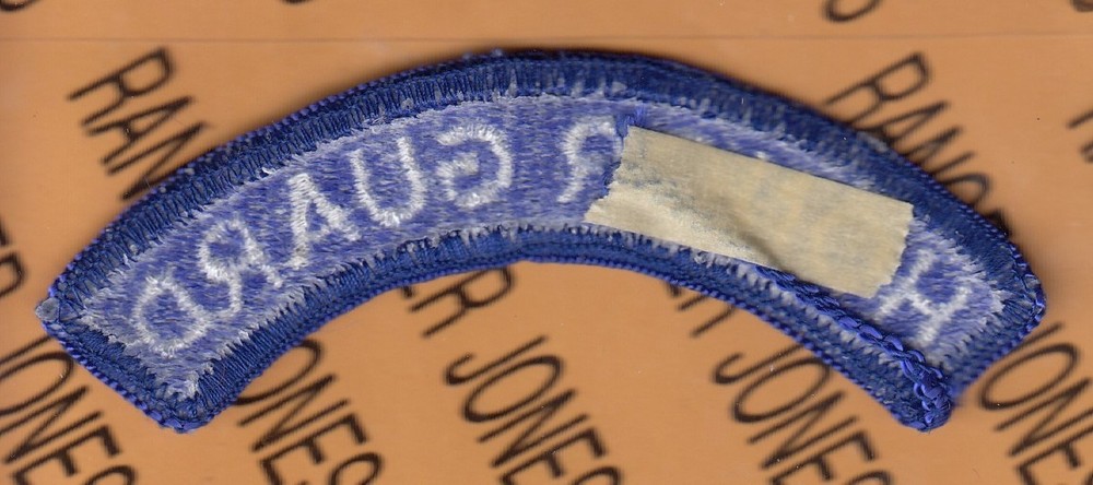 US Army HONOR GUARD White on Blue Tab ~3.75" patch m/e A