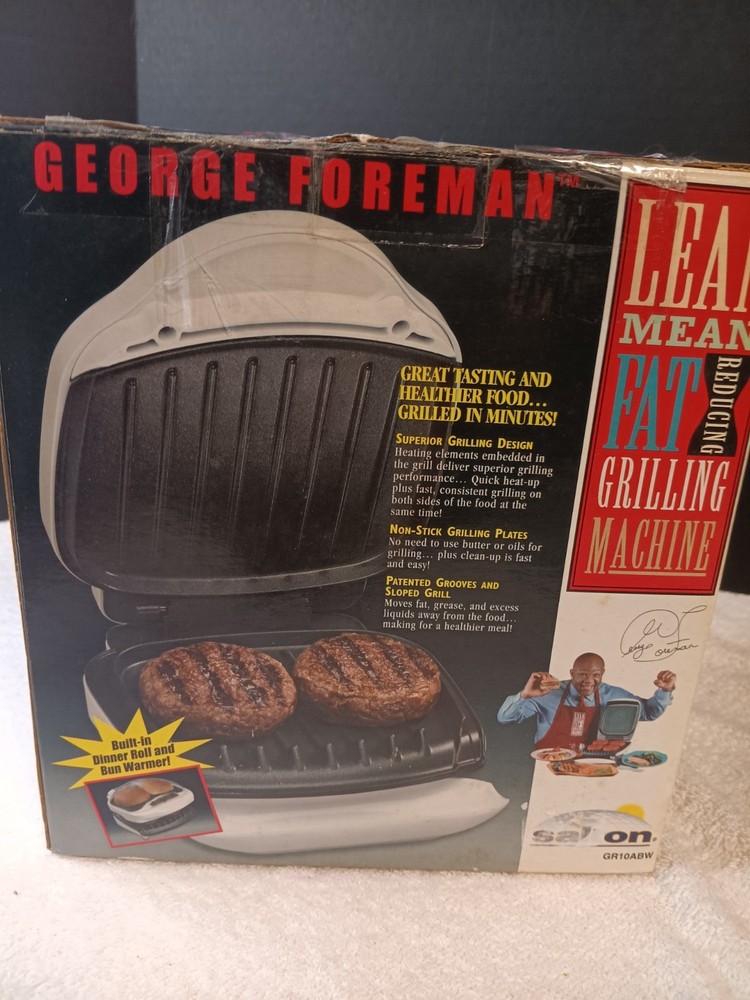George Foreman "Lean Mean Fat Reducing Grilling Machine" GR10ABW New Open Box