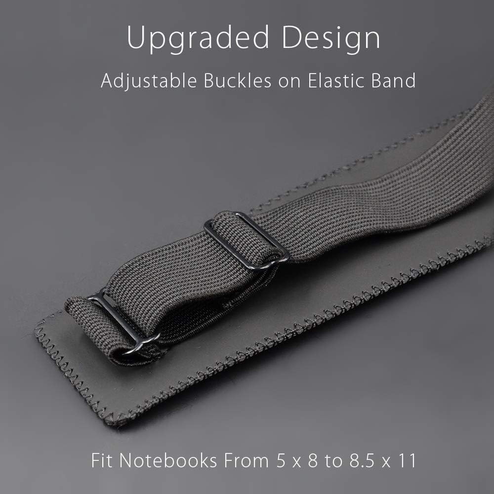 Adjustable Elastic Band Pen Holder, Pencil Sleeve Small, Black