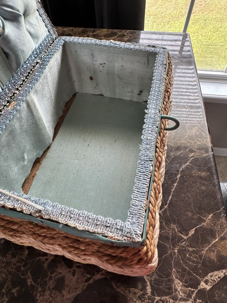 Antique Vintage Sewing Basket Box