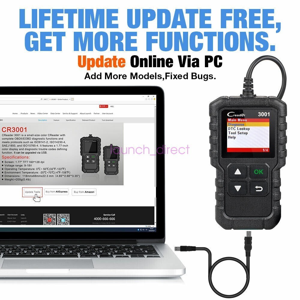 X431 CR3001 Car Full OBD2 Diagnostic Tools Automotive Code Reader Scanner US*!