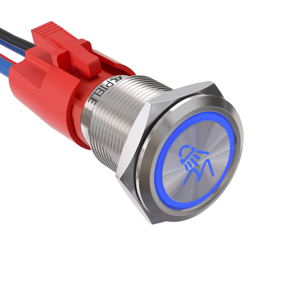 APIELE Rock Lights Switch, on off Rocker Toggle Push Button Switch SPST Stainles