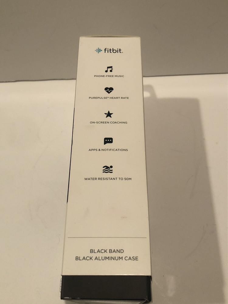 Fitbit Versa Smart Watch, Black/Black Aluminium, Plus White Replacement Band