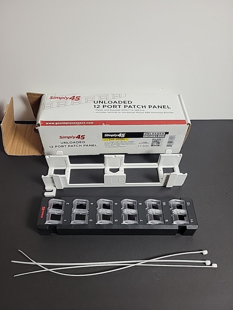 Simply 45 12-Port Unloaded Keystone Patch Panel