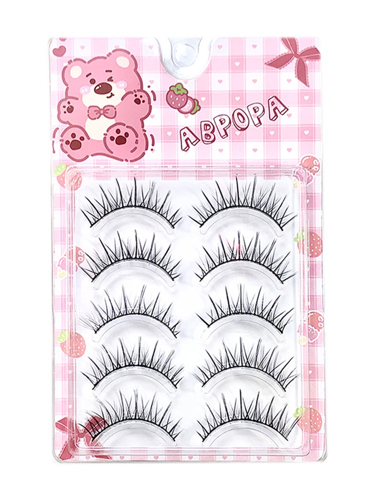 Natural Dense Eyelashes For Makeup 12mm Black False Eyelashes Set