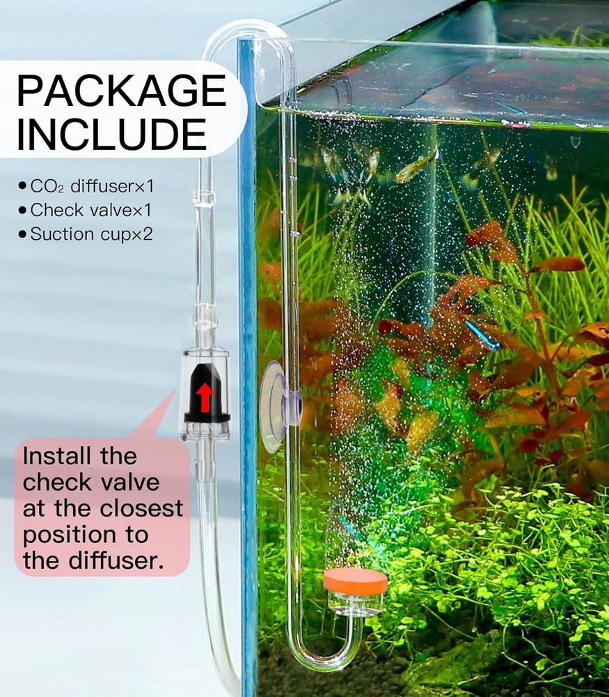 Acrylic CO2 Diffuser for Aquarium Planted Tank, Hooked Version-20Cm