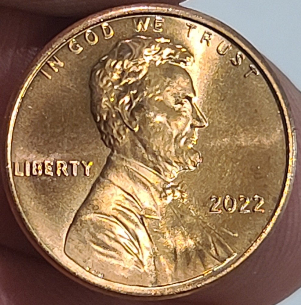 2022 Lincoln Head Shield Penny Reverse Grease Error No Mint Uncirculated