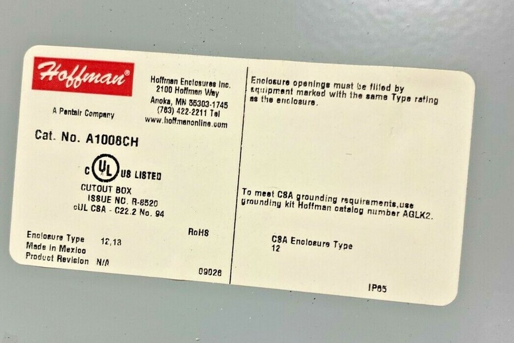 HOFFMAN ELECTIC BOX 54334