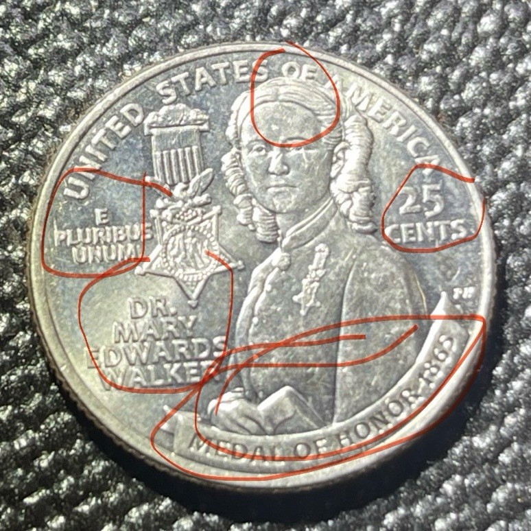 2024-P- DR. MARY EDWARDS WALKER QUARTER  Doubling Errors MINT*  *FREE SHIPPING*