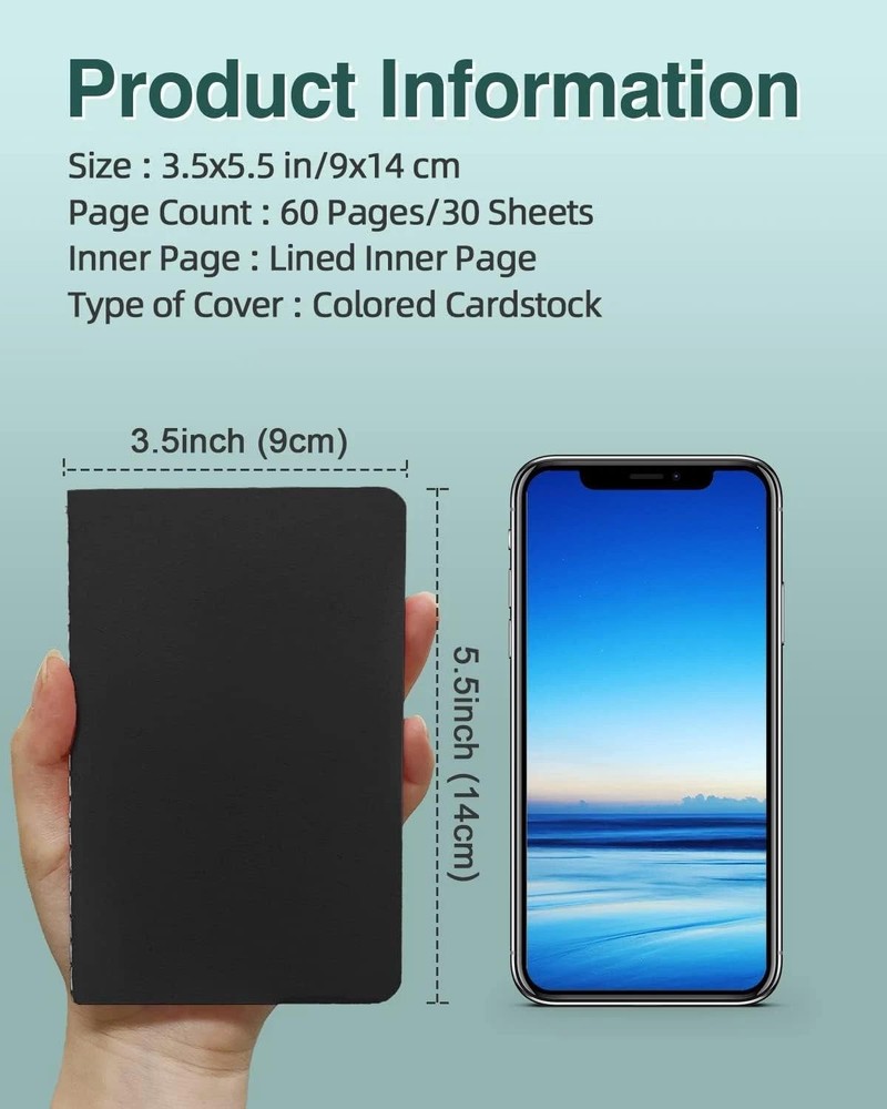 Mini Pocket Notebooks Bulk 12 Packs Blank Small Journal Unlined Notepad Memo Scr