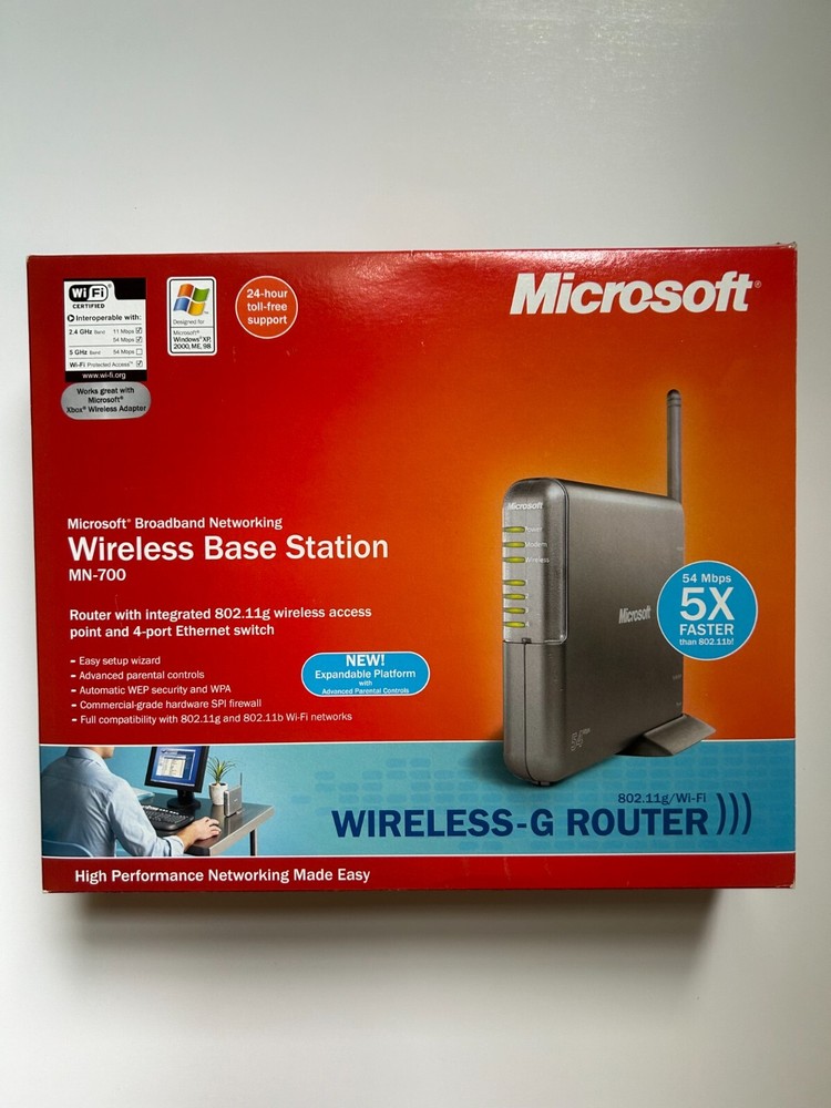 MICROSOFT WIRELESS - BASE STATION, MN-700, Wireless- G ROUTER New
