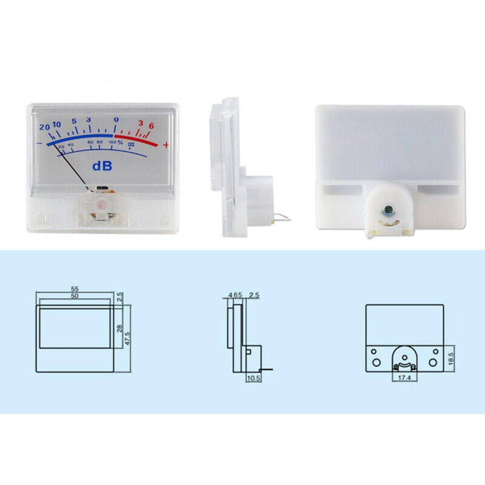 White Panel High-Precision Audio Power Amplifier VU Meter DB Level Header A