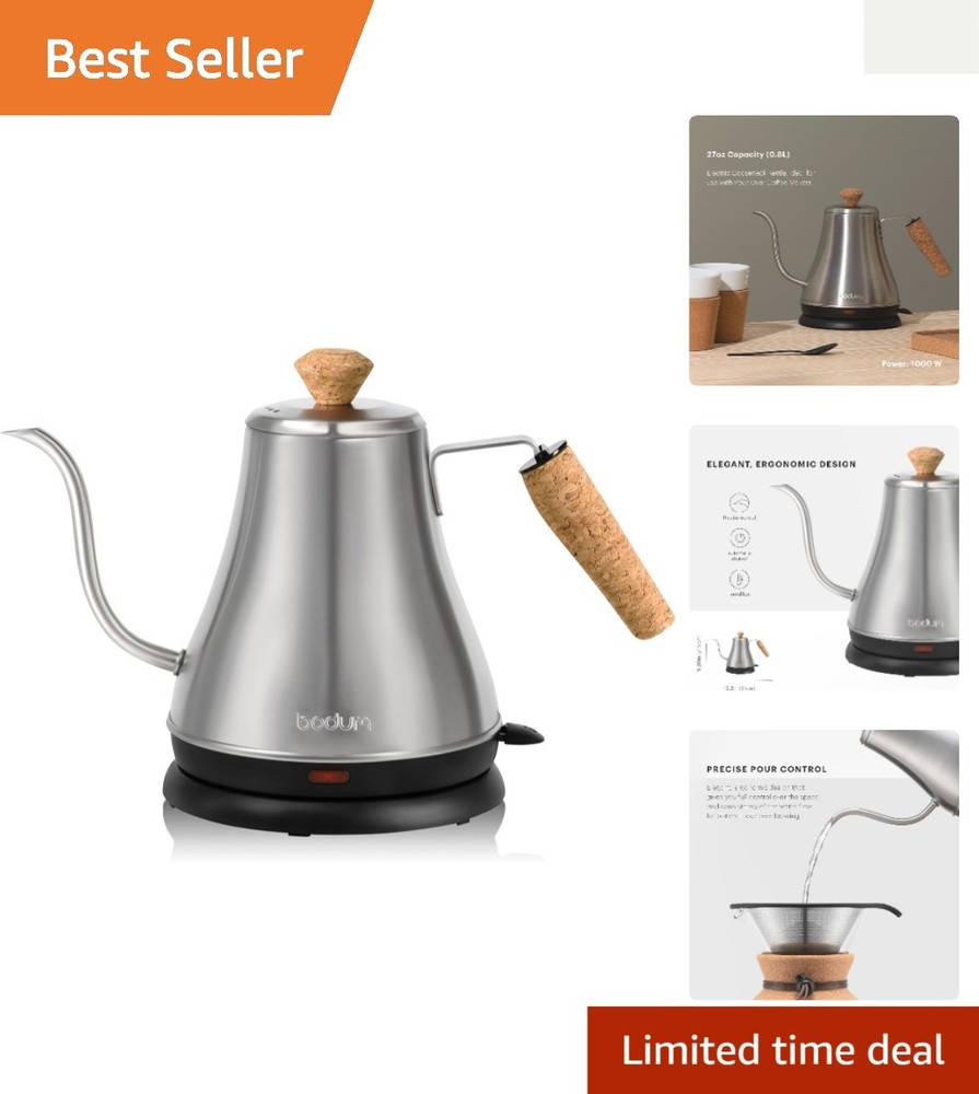 Melior 27oz Gooseneck Kettle - Durable Stainless Steel with Automatic Shut-off