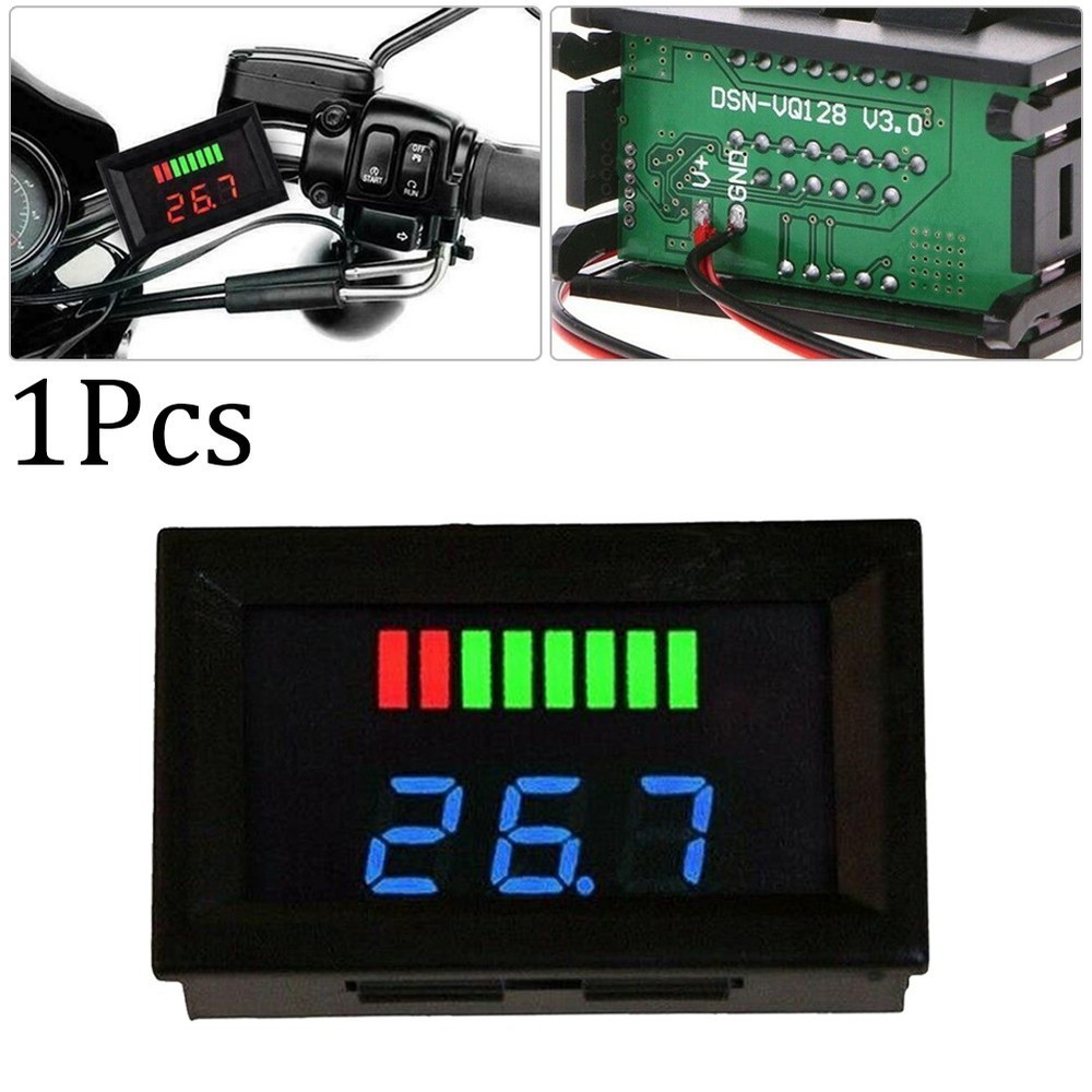 New Practical LED Digital Voltmeter Display Lithium Batteries Motorcycle
