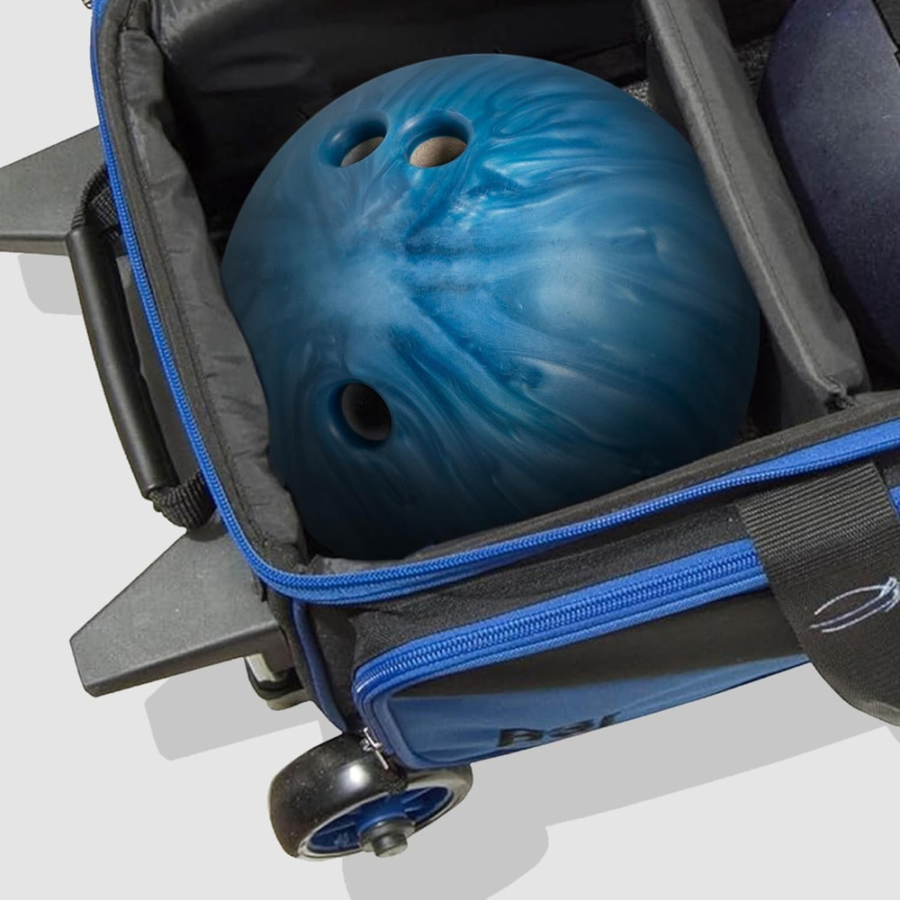 BSI Dash Roller Bowling Bag with Smooth Rolling Wheels, Padded Ball Compartment,
