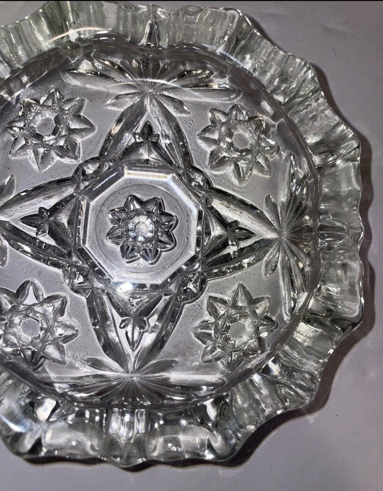 Vintage Crystal Star Pattern Ashtray
