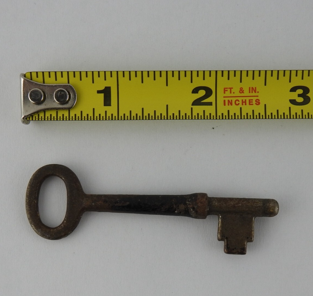 Antique Solid  Barrel Steamer Trunk Chest Cabinet Lock Key Steampunk 2.5"