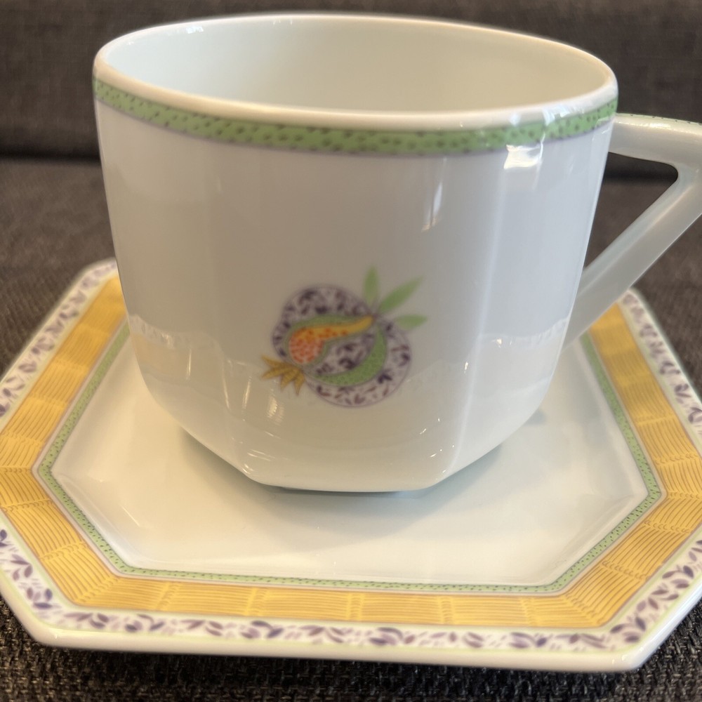 Bernardaud Limoges Cup and Saucer SET, Phuket pattern [REGULAR SIZE]