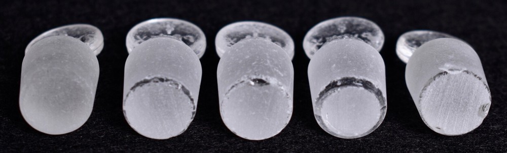 5 Count Pyrex # 16 Penny Head Glass Stoppers