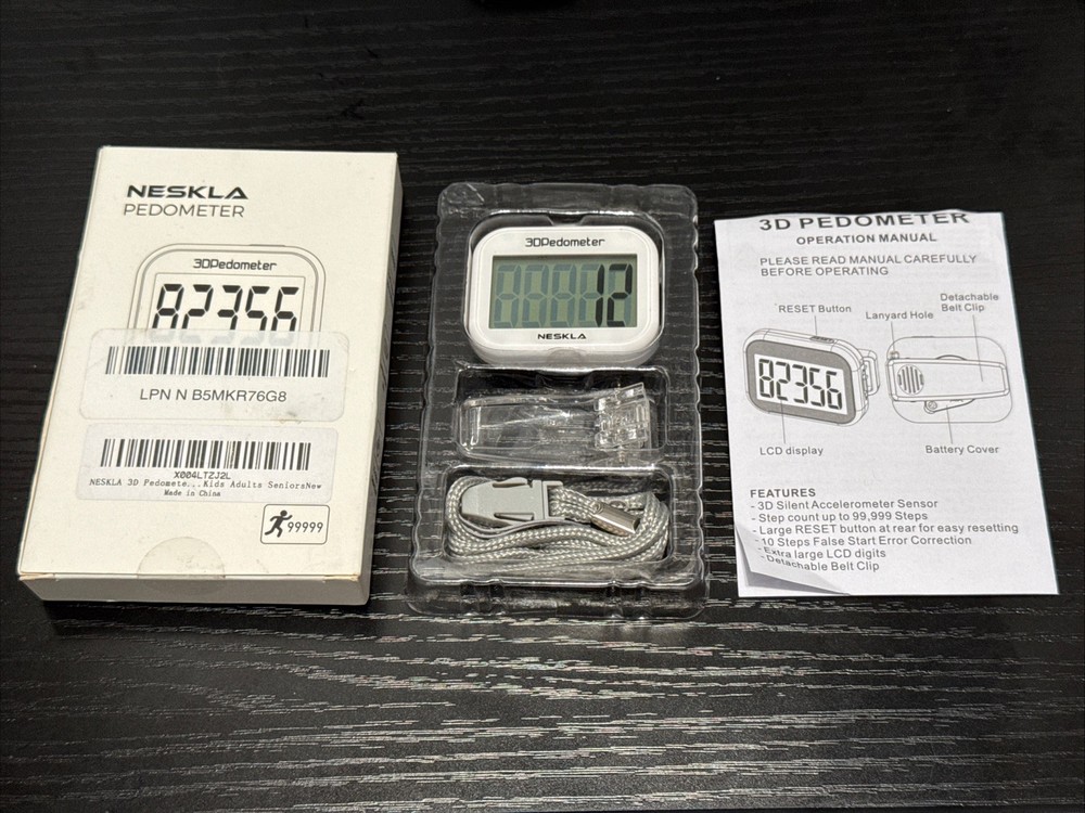 NESKLA Pedometer for Walking - Simple Step Counter for Walking