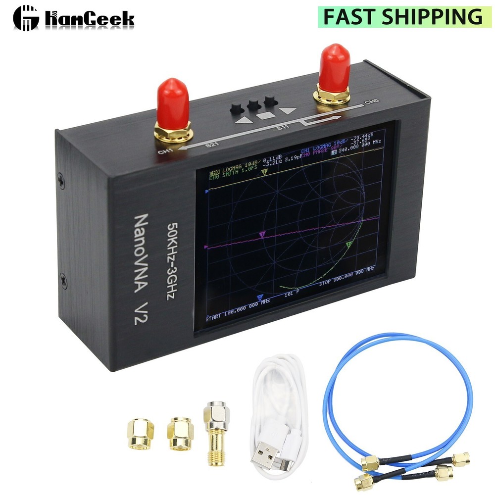 V2 50KHz-3GHz Vector Network Analyzer Antenna Analyzer For Shortwave HF VHF UHF