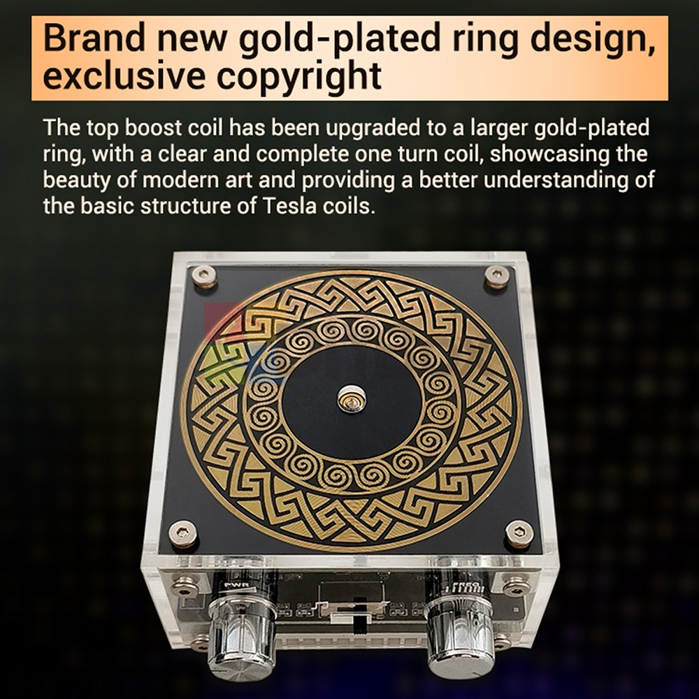 Music Tesla Coil 2Mode Artificial Lightning Touchable BT Decoding Colorful Light