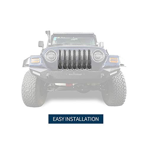 Chrome Front Grill Mesh Grille Inserts Cover Compatible with 1997-2006 Jeep