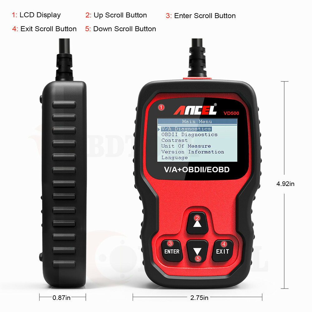 OBD2 Fault Code Reader Scanner Engine ABS SRS EPB Oil Reset Car Diagnostic Tool