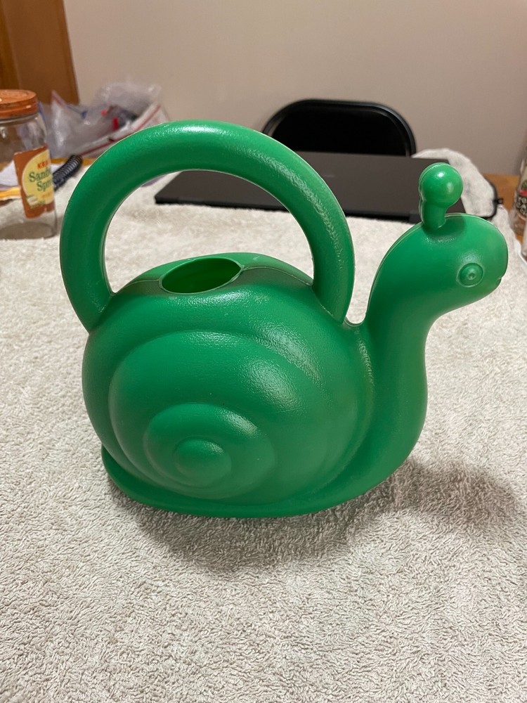 Green Plastic Snail Watering Can