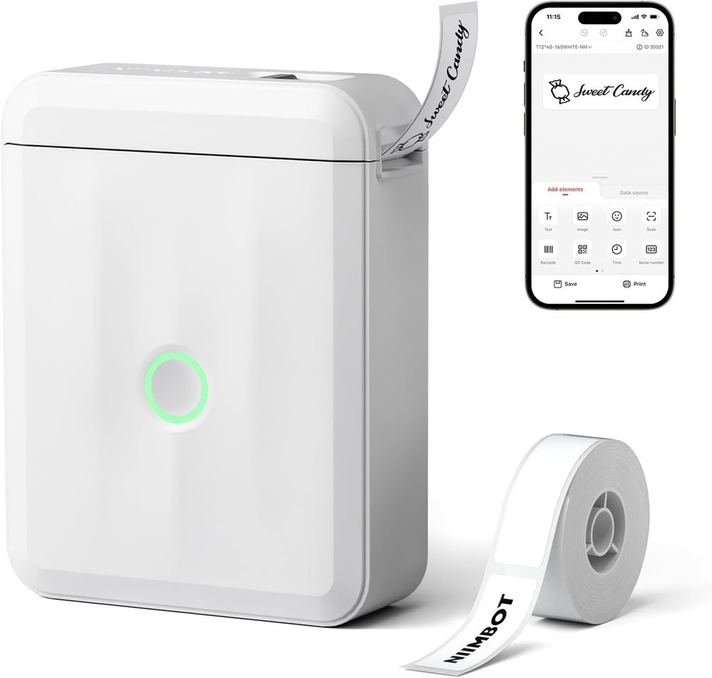 D110 Mini Label Maker: 203 DPI Bluetooth Thermal Printer for Effortless Labeling