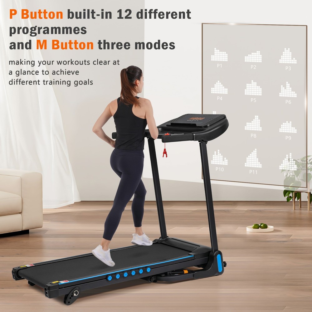 Foldable Incline Treadmill 3.0 HP 10MPH Quiet for Home Double Deck Technology
