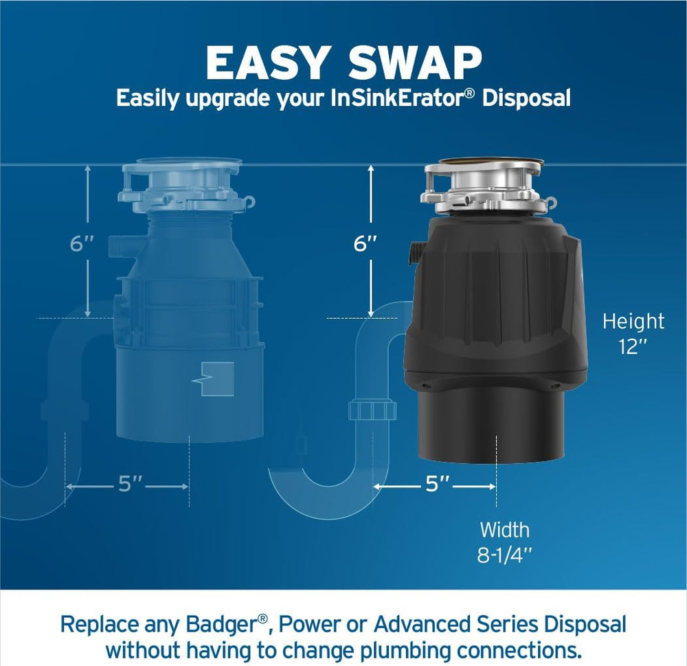 3/4 HP Garbage Disposal Power Series EZ Connect Continuous Feed Waste Disposer