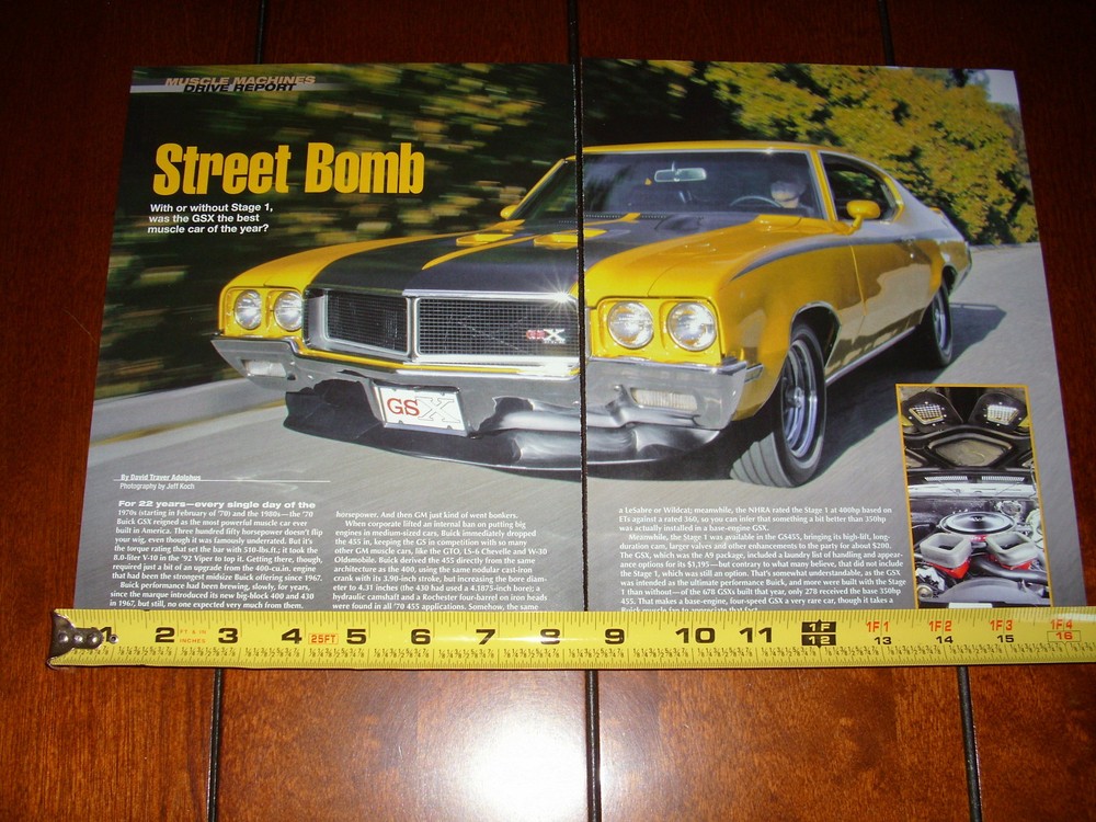 1970 BUICK GSX STAGE 1 - ORIGINAL 2011 ARTICLE