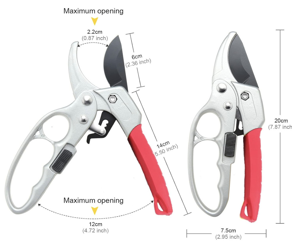 MEPEREZ Ultra Sharp Steel Pruning Shears Snips Effortlessly Garden Scissors