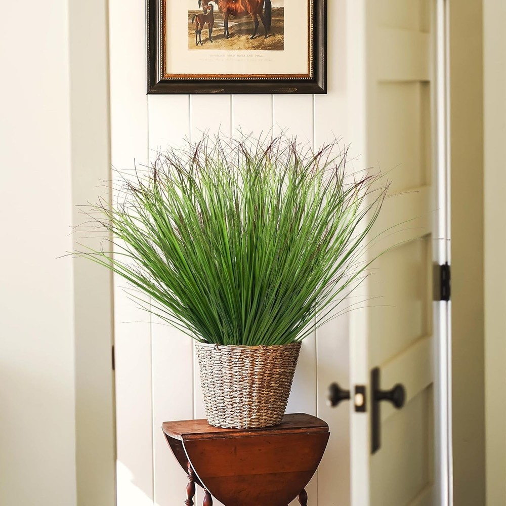 12Pcs Artificial Grass Plants, Faux Shrubs Wheat Grass, Artificial Tall Grass...