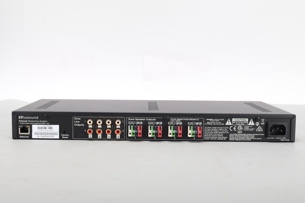 Russound xZone4 Multi-Zone Audio Distribution System W/ Power Cable & Rack Ears