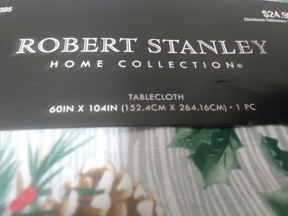 Robert Stanley Home Collection Christmas Tablecloth - 60" X 104" - Rectangle