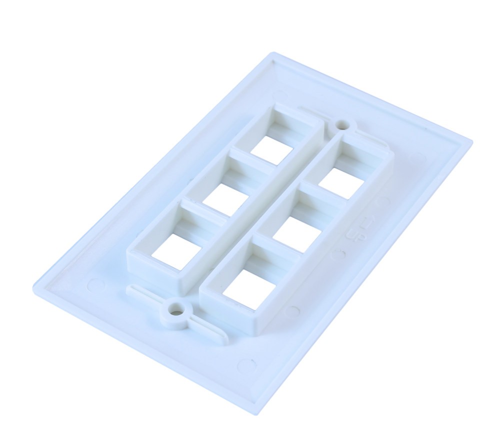 Wallplate: Keystone 6 Hole - White