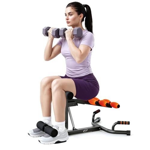 Deep Squat Machine, Adjustable Glutes Trainer Machine, Core & Abs Black&Orange